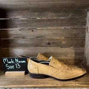 Mens Marc Nason Lounge Tan Leather Slip On‎ Studded Loafers Shoes Size 13 D GUC